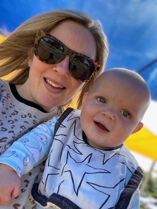WARMTH: Sarah Byrne from Banyena with her youngest, Benny who is almost 11 months old. Picture: CONTRIBUTED.