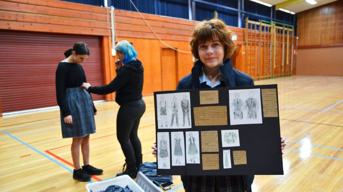 DESIGN: Year 9 student Matilda Riddell won Junior Production Award 2020 for her Matilda costume design which will feature in the show. Picture: ALISON FOLETTA. 
