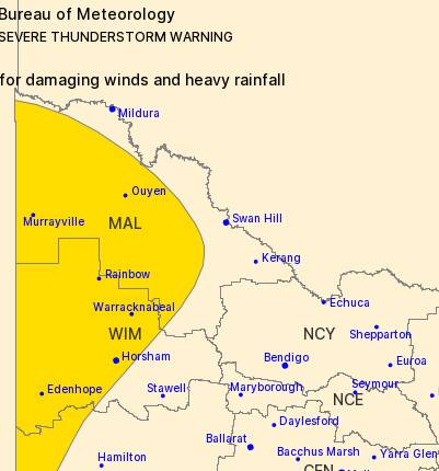 WARNING: Severe thunderstorms will bring damaging winds and heavy rainfall.