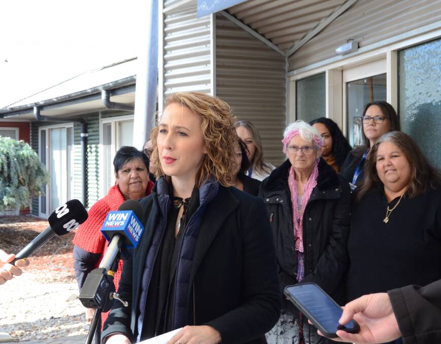 SAFE PLACE: Minister Williams announcing the $9.1 million funding for Horsham based crisis accommodation. Picture: ALISON FOLETTA.