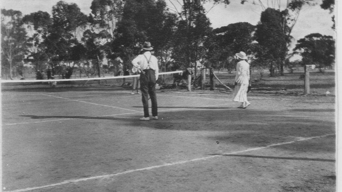Back in the day: Mixed doubles tennis at Haven's tennis courts in the early 19th century. Picture: SUPPLIED.