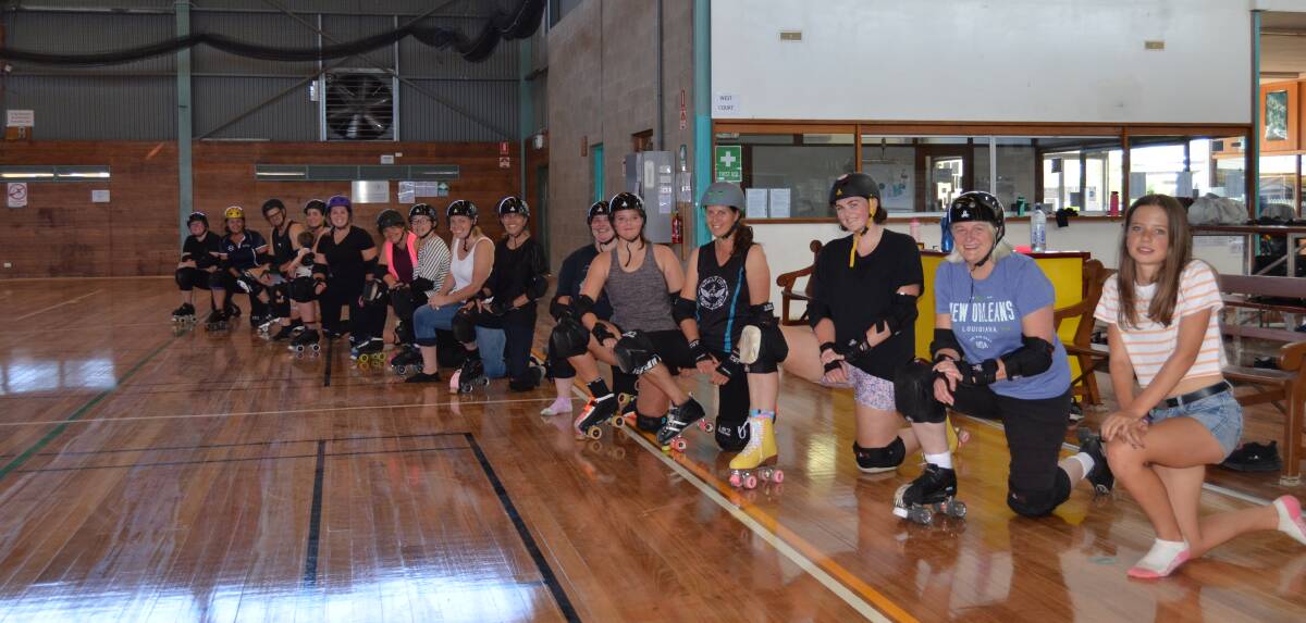 SPEED KNEED: An assortment of derby players, intermediate and beginner skaters at Warracknabeal's leisure centre. Picture: ALISON FOLETTA.