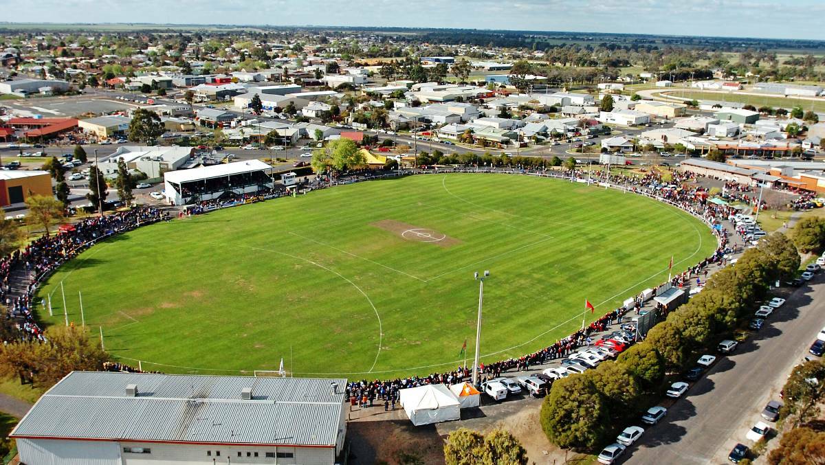 READY FOR UPGRADE: An aerial shot of City Oval before the 2014 Horsham District league grand final. Picture: FILE
