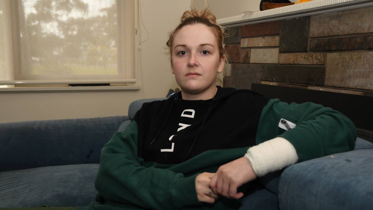 EXPENSES: Jenna Allen says it costs around $500 a week to buy dressings for her forearm wound. Picture: ALEX DALZIEL
