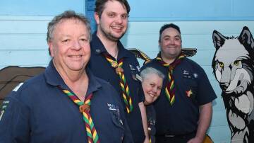 AWARD WINNERS: 4th Horsham Scouts' David Timms (left), Qunitin Murphy, Margaret Isaacson and Jason Hay. Picture: ALEX DALZIEL