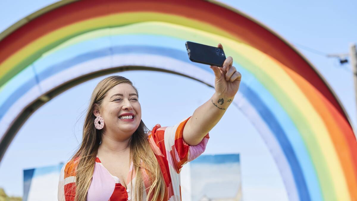 TOURISM: Johanna Clark taking a selfie in Rainbow. Picture: CONTIRBUTED