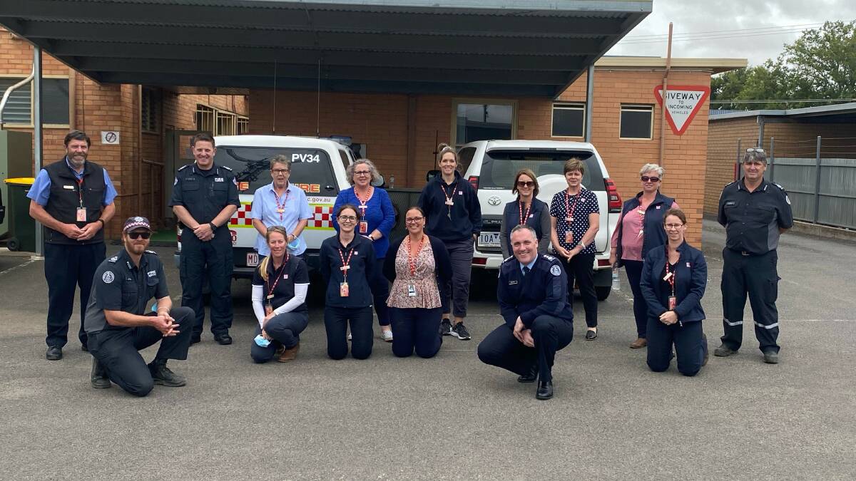 FIRE SQUAD: Chief Officer Heffernan meeting with Horsham CFA. Picture: Country Fire Authority