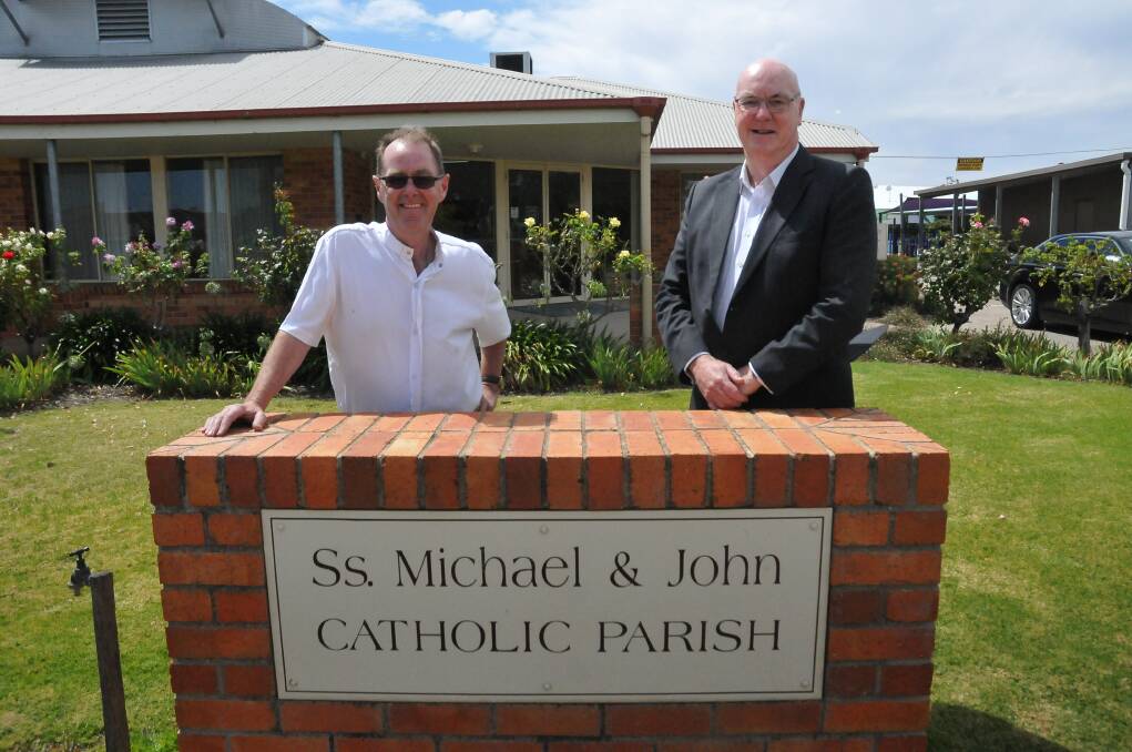 NEW TEAM: Father Jim Murphy (left) and Monsignor Glynn Murphy are now based out the Saints Michael and John parish office. Picture: ALEX DALZIEL
