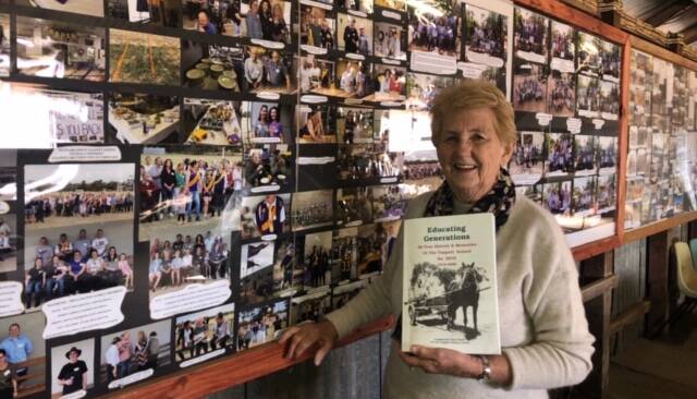 HISTORY: Claire White with Yaapeet Community Club's historical photo gallery. Picture: CONTRIBUTED