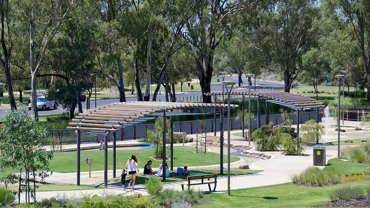 NATURAL PLAY: Mildura's water play park, which will be similar to the one designed for Horsham. Picture: FILE