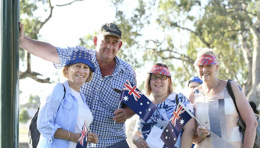 AUSTRALIA: Helen McMaster (left), Wally Dumesny, Margaret Arnup, Horsham, Marg Borgelt, Geelong, at Horsham's Australia Day ceremony. Picture: FILE