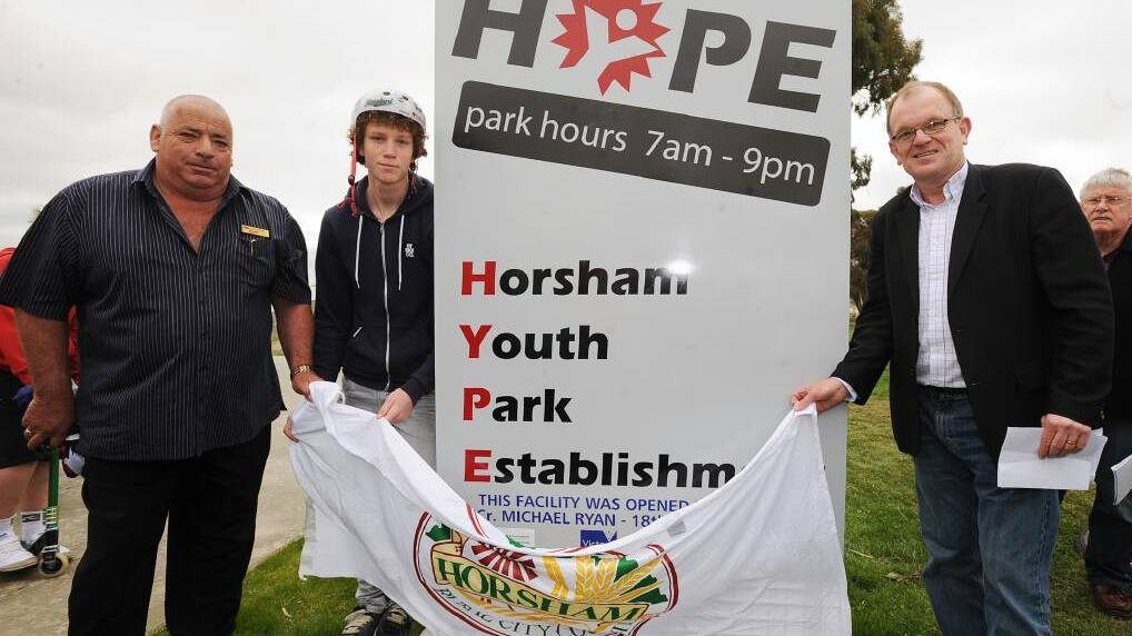 YOUTH: Gary Bird at the unveiling of the Horsham skate park. Picture: FILE