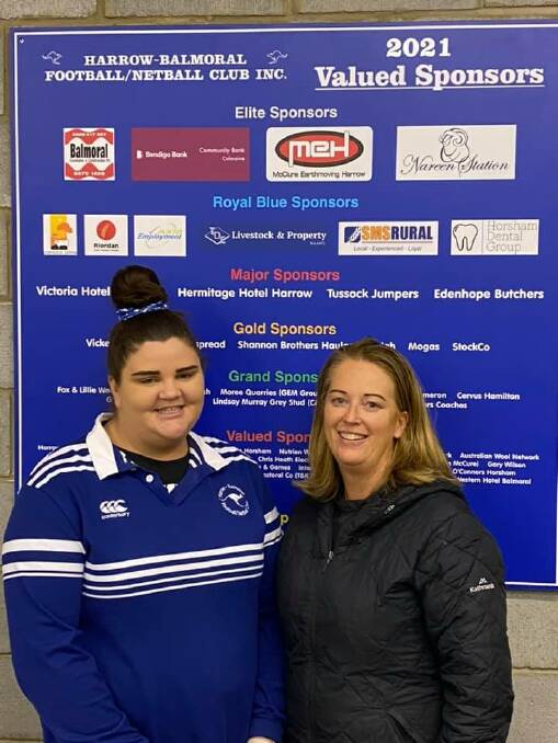 SIGNED: Kirby Knight (left) will coach Harrow-Balmoral's A Grade netball side in 2022. Picture: HARROW-BALMORAL SOUTHERN ROOS