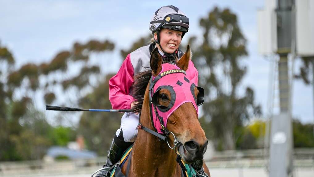 RISING STAR: Tatum Bull aboard Lord of Darkness last year. Bull took out the Tasmanian heat of the National Apprentice Series on Sunday. Picture: RACING PHOTOS/ALICE MILES