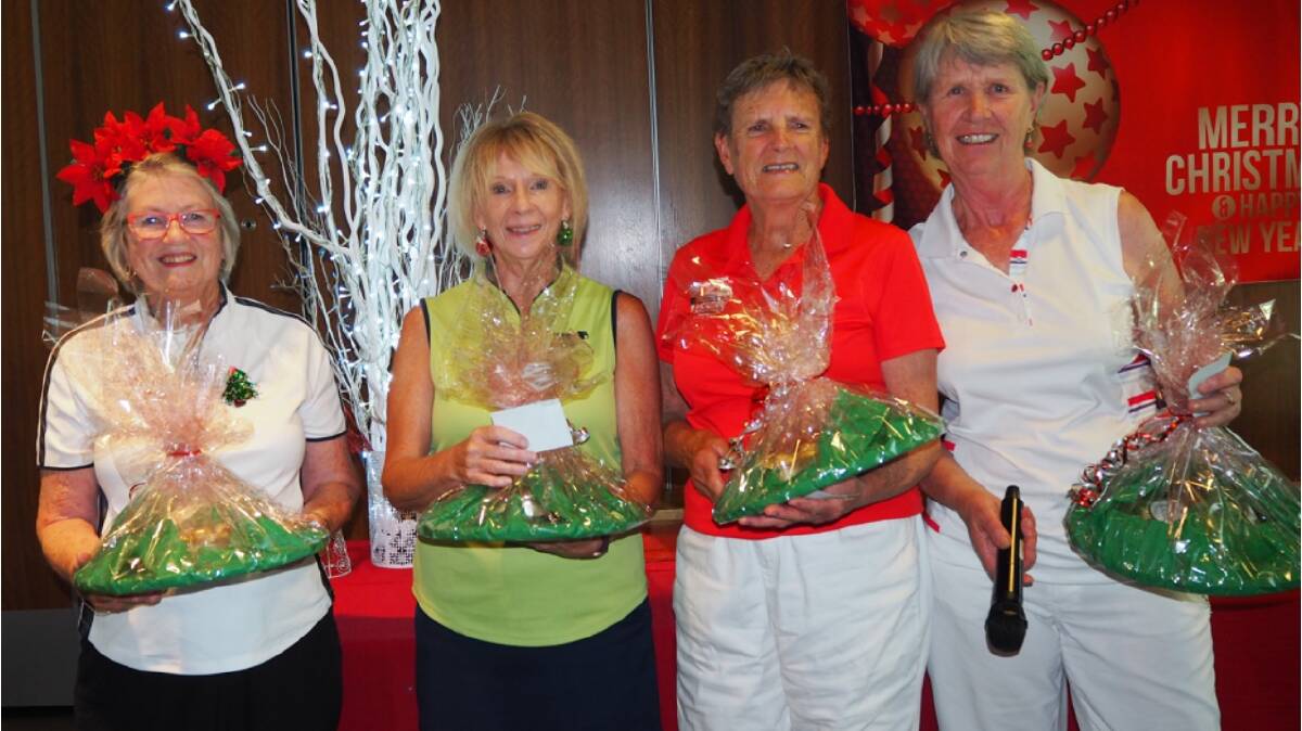 VICTORIOUS: Jackie Fechner, Janet Kemp, Joyce Mills and Liz Jackman won Horsham Golf Club's Ladies' four person Christmas Ambrose. Picture: CONTRIBUTED
