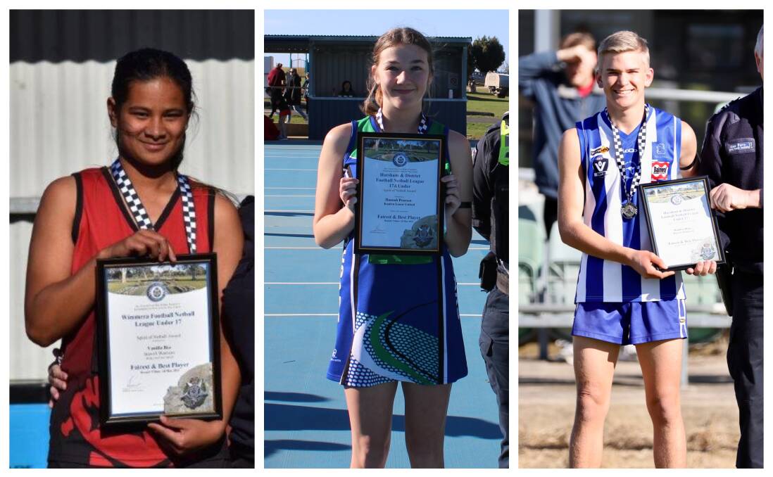 STARS: Blue Ribbon round five award winners Vanilla Ika, Hannah Pearson and Maddock Blake. Pictures: CONTRIBUTED