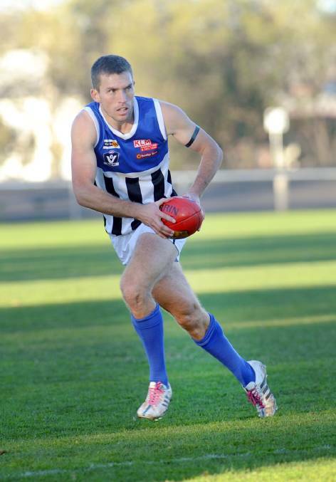 COMING HOME: Clinton Young playing for Minyip-Murtoa in 2016.