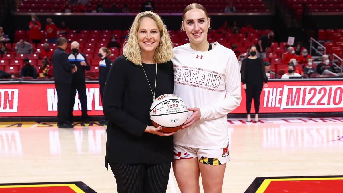 SEASON-HIGH: Former Warracknabeal basketballer Chloe Bibby scored a season-high 23-points for Maryland in their win against Minnesota. Picture: MARYLAND WOMEN'S BASKETBALL