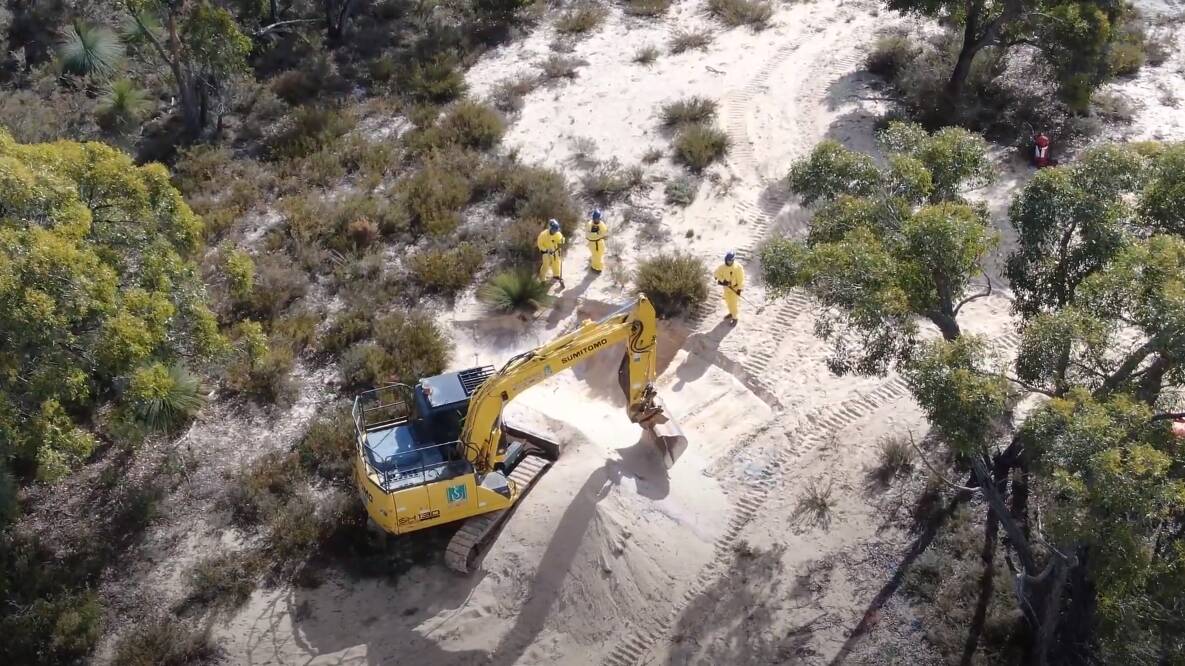 CLEAN UP: The EPA has begun excavating the waste dumped on the Lemon Springs property. Picture: SUPPLIED