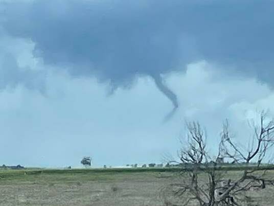 FUNNEL: A landspout near Horsham this afternoon. Picture: SHANNON MINNE