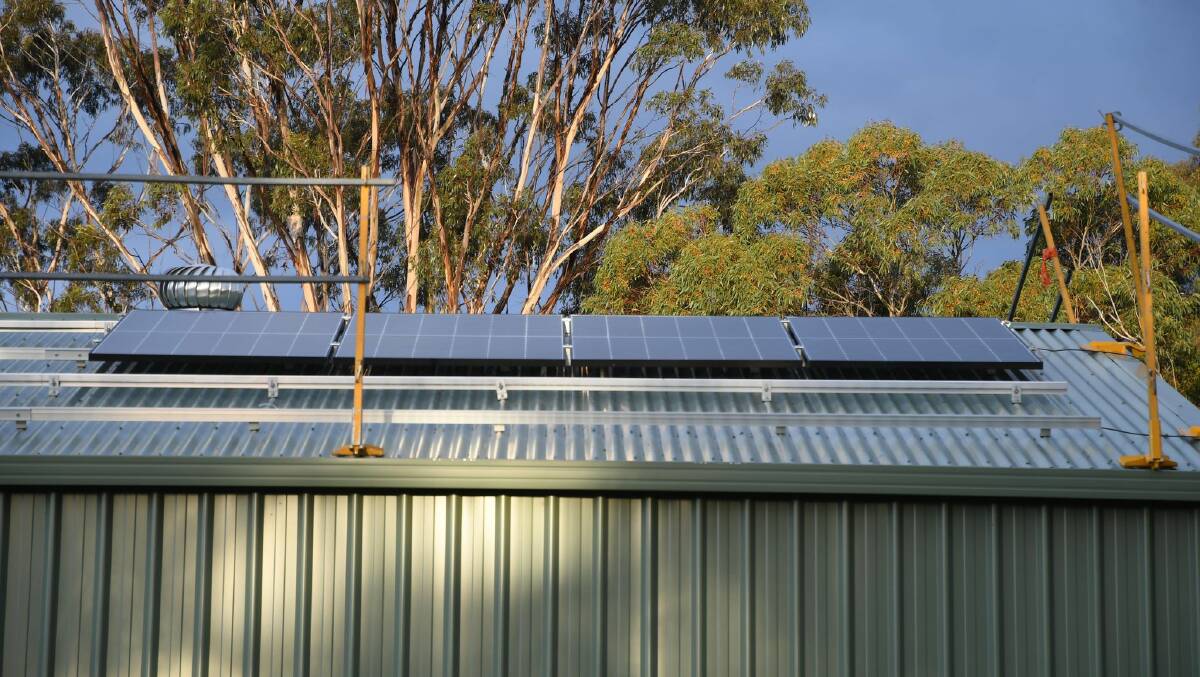 SOLAR: The club is using the lockdown to upgrade the course in a variety of ways, including the installation of solar panels. Picture: MATT HUGHES