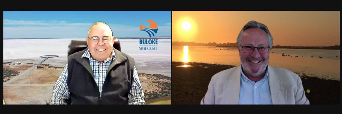 Buloke Shire mayor Darryl Warren and Borough of Queenscliffe mayor Ross Ebbles. Picture: SUPPLIED