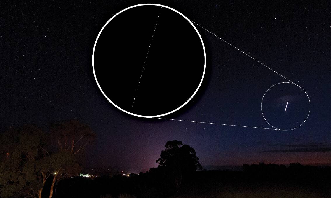 SKY TRAIN: Northern Tasmanian resident were able to see the satellite train at around 9:30pm on Saturday night. Picture: Phillip Biggs