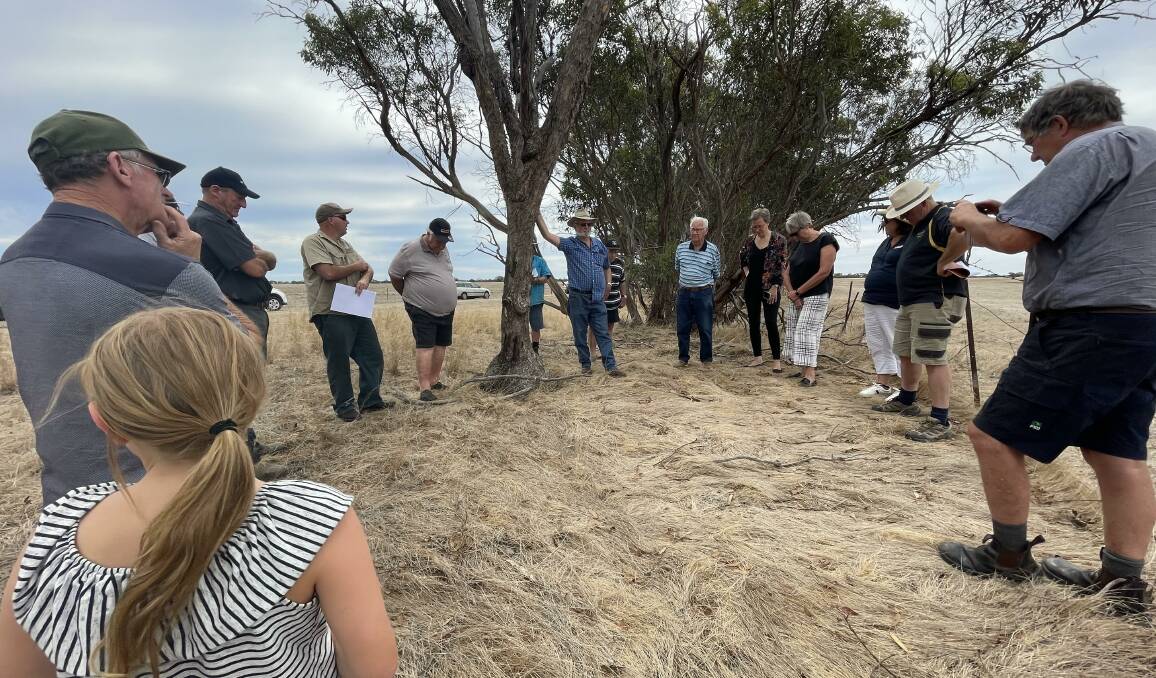 About 20 people gathered at Wade's Termination Point to hear about Australia's lost border. Picture by Sheryl Lowe