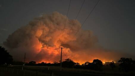 Fire burns in Victoria's west near Ballarat. Picture supplied