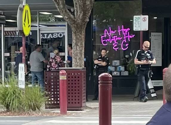 Police at a business in Horsham, Thursday, November 23 . Picture supplied