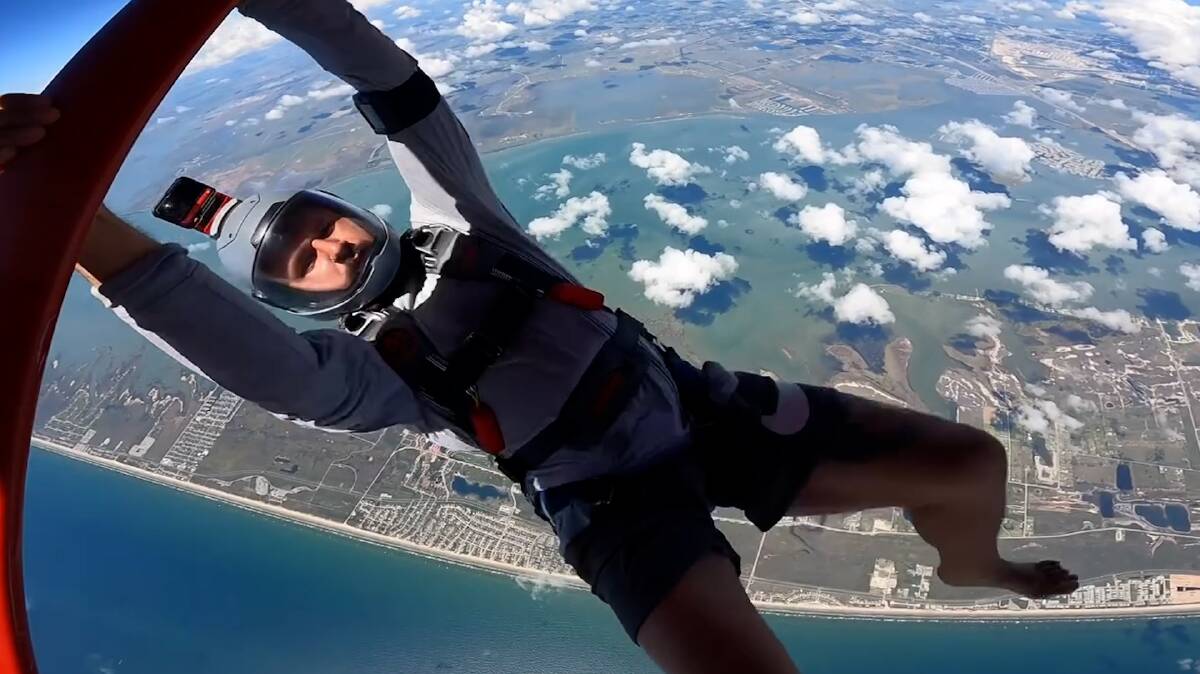 Heath Hateley before he completed a successful skydive in 2023. Picture Heath Hateley/Instagram