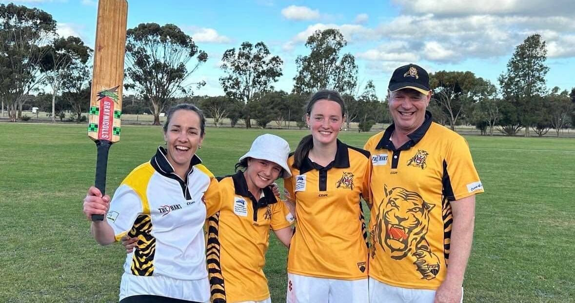Janelle, Archie, Zarli and Martyn Knight all played together in the Horsham Tigers' C Grade match against Homers on Saturday, October 21. Picture supplied