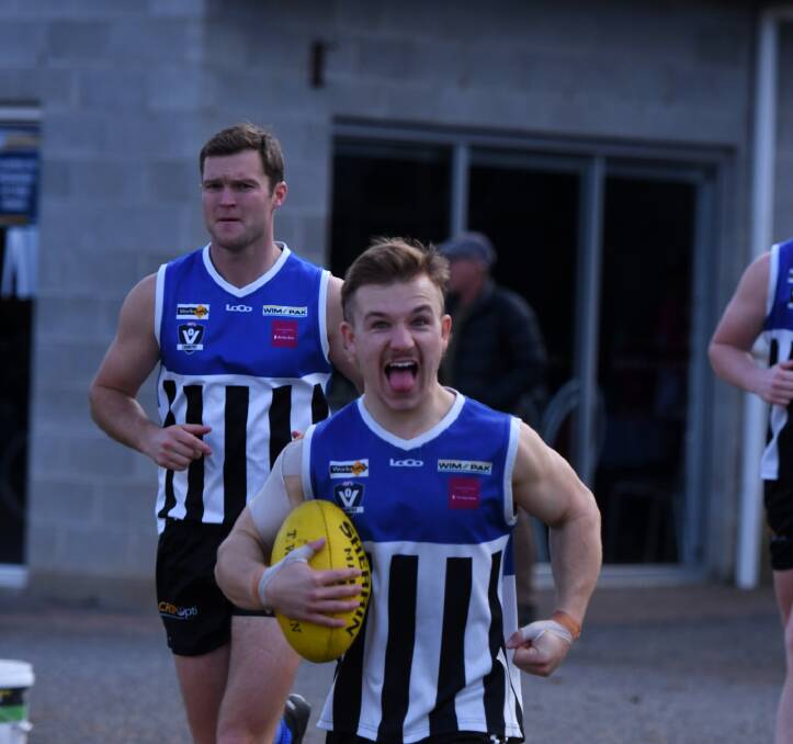 Will Holmes runs out onto Dimboola Recreation Reserve on Saturday, July 29, 2023. Picture by Lucas Holmes