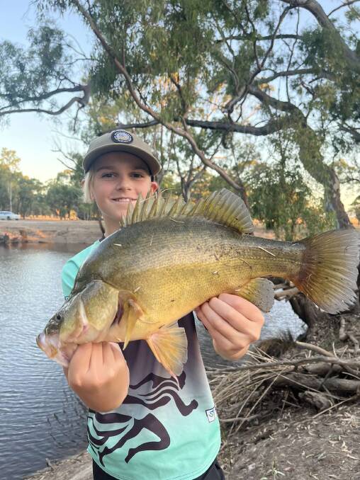 Keen Wimmera angler Campbell Stasinowsky with a Yellowbelly he caught in the Wimmera River in January this year. Picture supplied