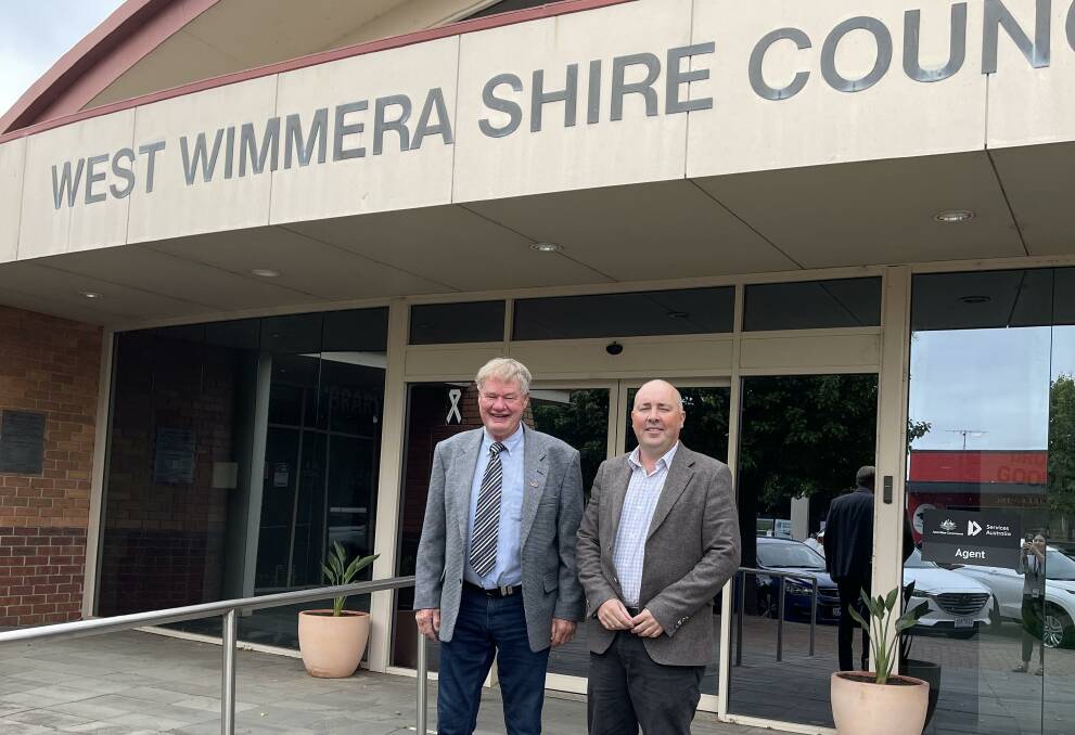 West Wimmera Shire Deputy Mayor, Tim Houlihan and Mayor Tim Meyer. Picture supplied