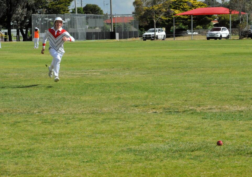 A Homers fielder puts in every effort as he chases a ball headed for the boundary against the Horsham Tigers on Saturday, October 21, in round three of the Horsham Cricket Association's 2023/24 season. Picture by John Hall 
