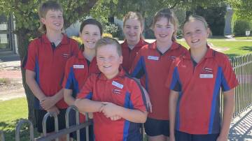 Horsham Primary school student leaders, Nash Clark (captain), Ethan Hill, Lexi Walter, Maddison Lawes (vice captains), Bella St Clair and Ella Schultz (captains). Picture supplied