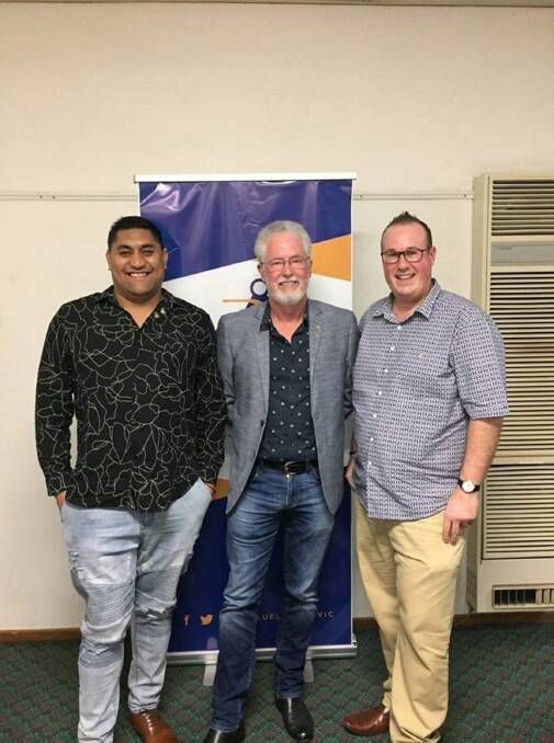 EDUCATION BOOST: Brother Rhys Webb (President WWRBSLC) (r) with Brother Larkins (WWRBLSC Secretary) and Brother McTaggart (Wimmera District Co-Ordinator), encourages students to apply for the scholarships.