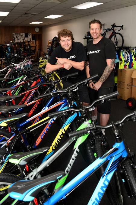 CHANGES: Horsham Cyclery's Daniel Sonego and owner Damien Cook. The business is preparing to move to a new building. Picture: SAMANTHA CAMARRI