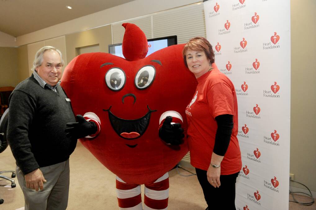 Yarriambiack Mayor Andrew McLean with Heart Foundation Victoria healthy living manager Roni Beauchamp. Picture: SAMANTHA CAMARRI