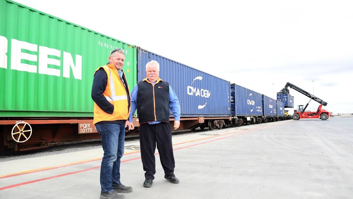 DEVELOPMENT: Wimmera Container Line operations manager Craig Scott, and general manager Tim Guidera. Picture: SAMANTHA CAMARRI