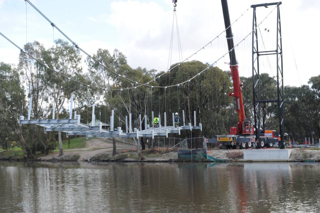 DELAY: Works on Horsham's Anzac Centenary Footbridge have been slow, but council hopes to make rapid progress in the next few weeks.