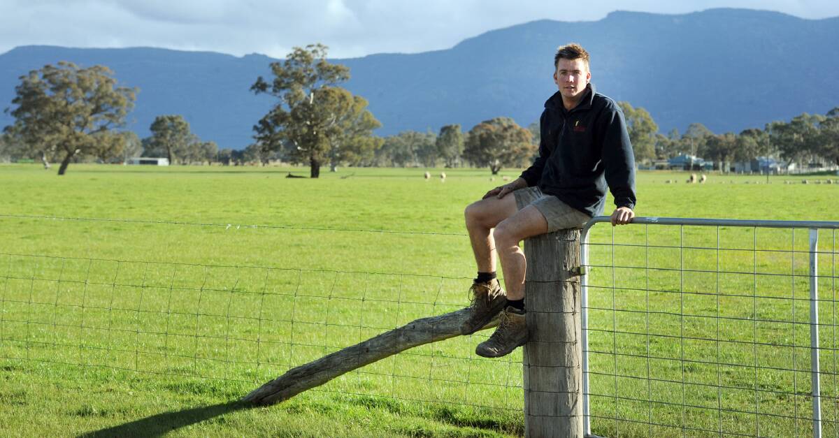 DREAM: Producer George Howard runs 1000 ewes on 700 acres, west of Stawell. He hopes to buy his own land one day. Pictures: PAUL CARRACHER