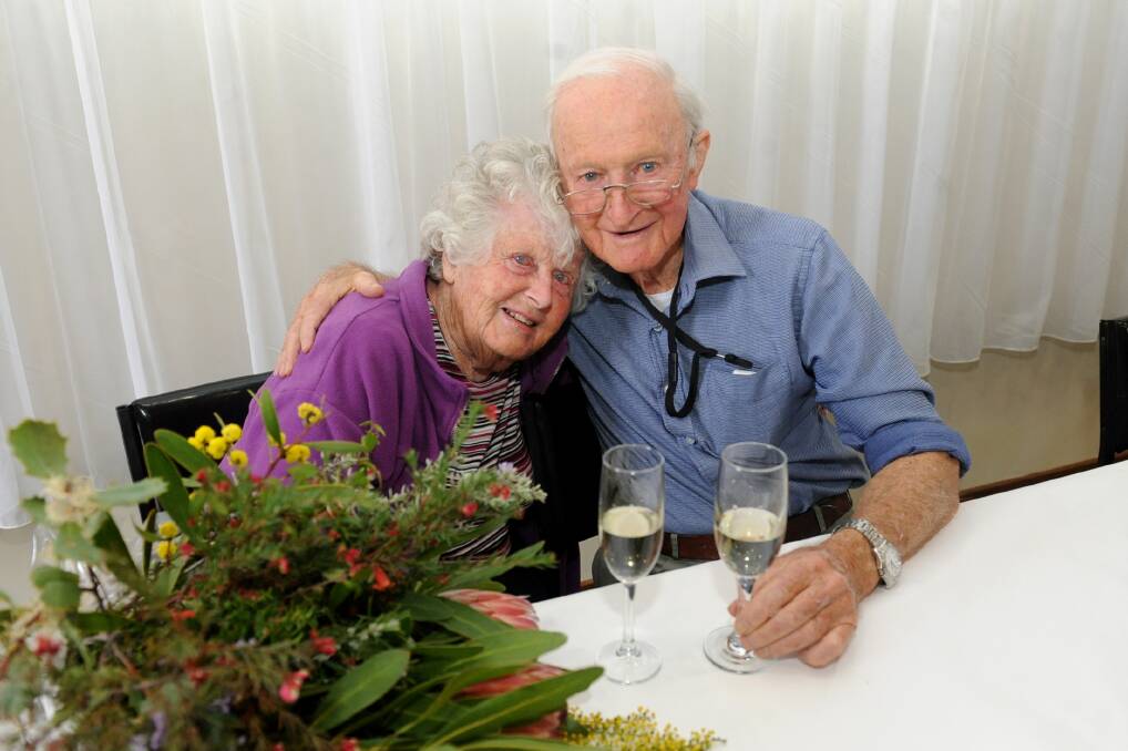 LIFETIME OF LOVE: Natimuk's Barbara and Roderic Sutherland are celebrating their 60th wedding anniversary. They had lunch on Wednesday at the Natimuk Hotel. Picture: SAMANTHA CAMARRI