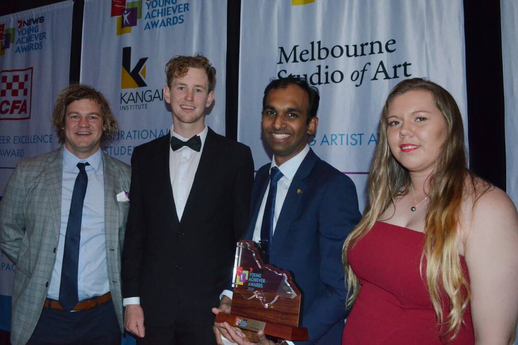 Horsham's Jake Myerscough, Tom Dunn, Arun Thomas and Tanisha Lovett at the Victorian Young Achievers Awards.