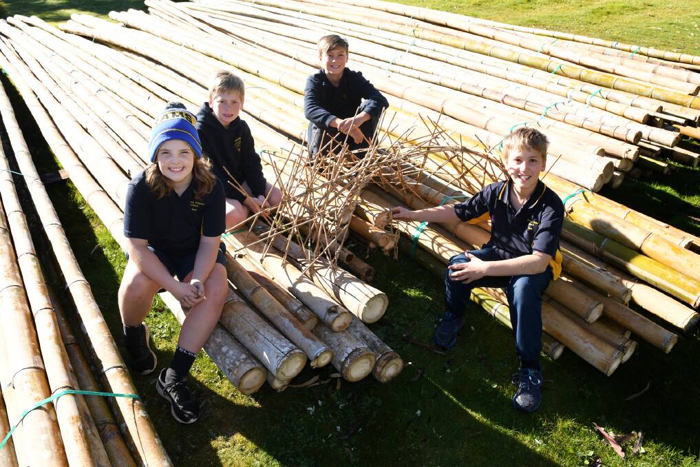 CREATIVE: Natimuk Primary School grade 6 students Archie Sudholz, Ned Glascott, Jed Haustorfar, and Ben Grey, will be helping create the Styckx Theatre project for the Nati Frinj festival. Picture: SAMANTHA CAMARRI