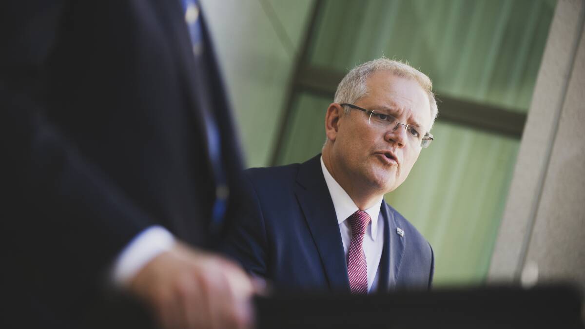 Prime Minister Scott Morrison is expected to announce more economic stimulus measures. Picture: Dion Georgopoulos.