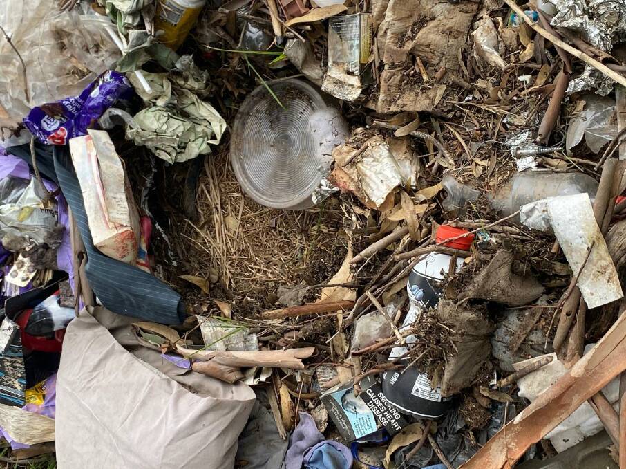 Some of the dumped rubbish near Noah's Ark Road.