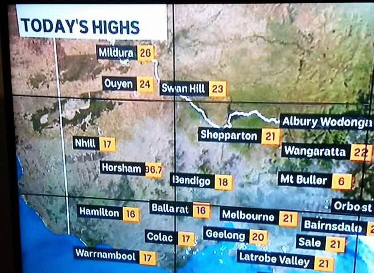 Just a little bit warm in Horsham according to the TV weather.