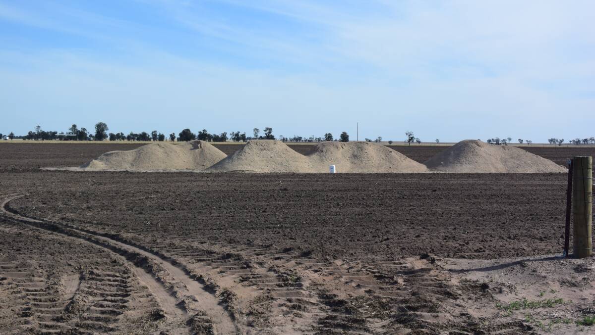 HEALTHY SOILS: White piles are dotted around paddocks in the Wimmera at present with gypsum carting season in full swing
